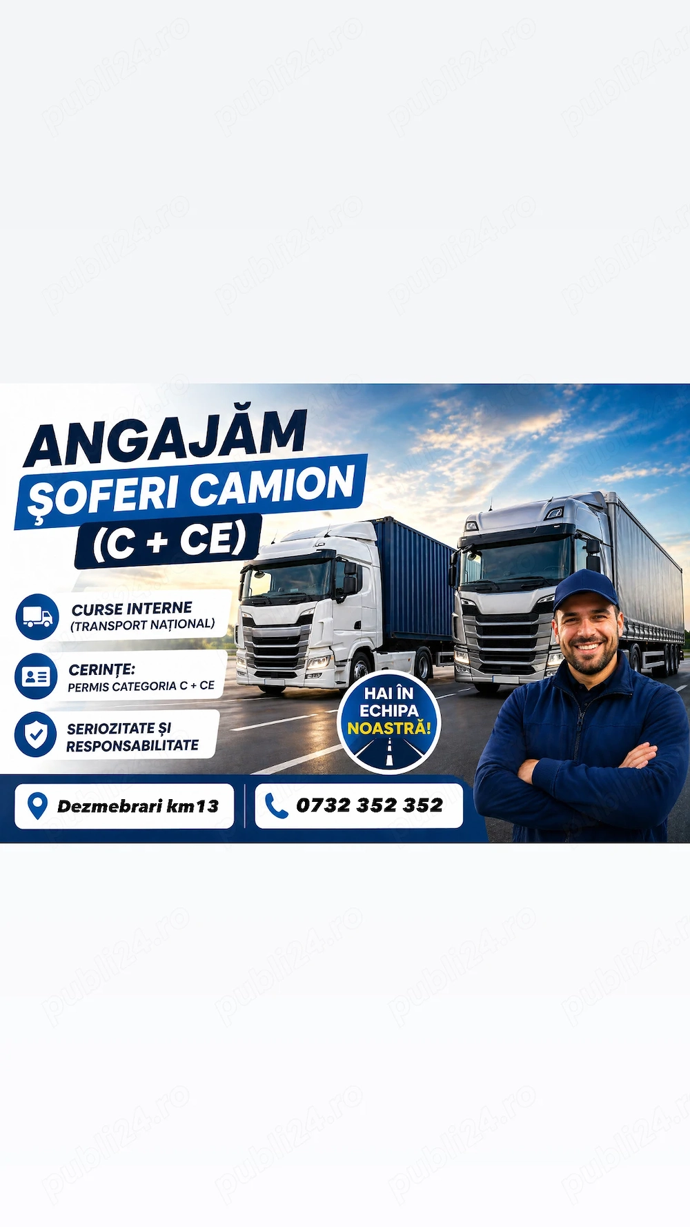 Angajez sofer curse interne, categoria C+CE