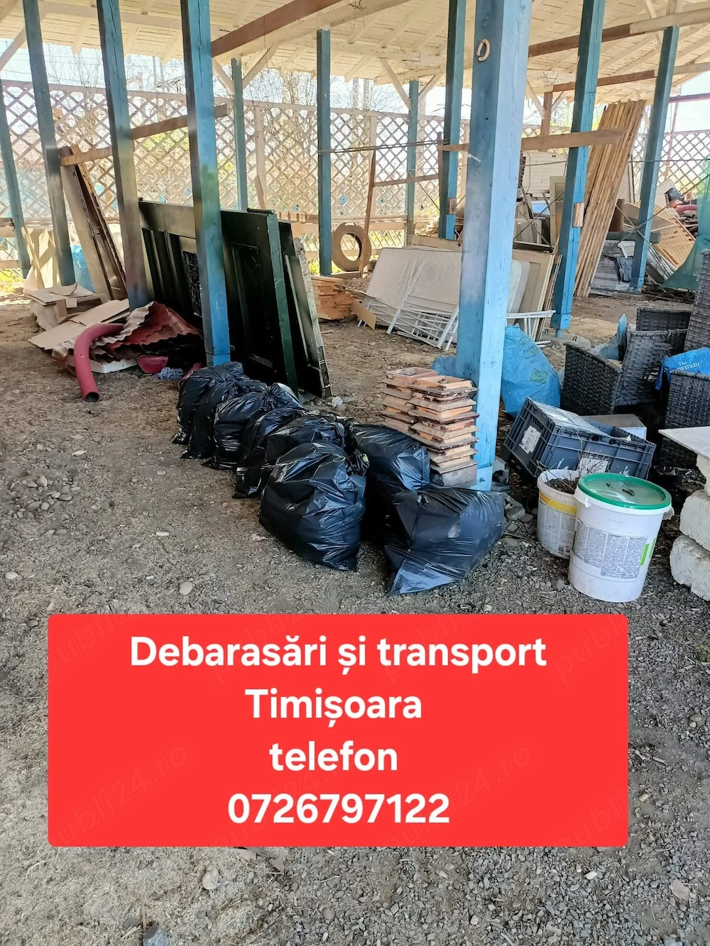 Debarasăm rapid orice!  Apartamente, case, garaje Manipulare obiecte grele + transport  Timișoar