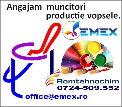 Angajam  muncitori productie vopsele - Romtehnochim