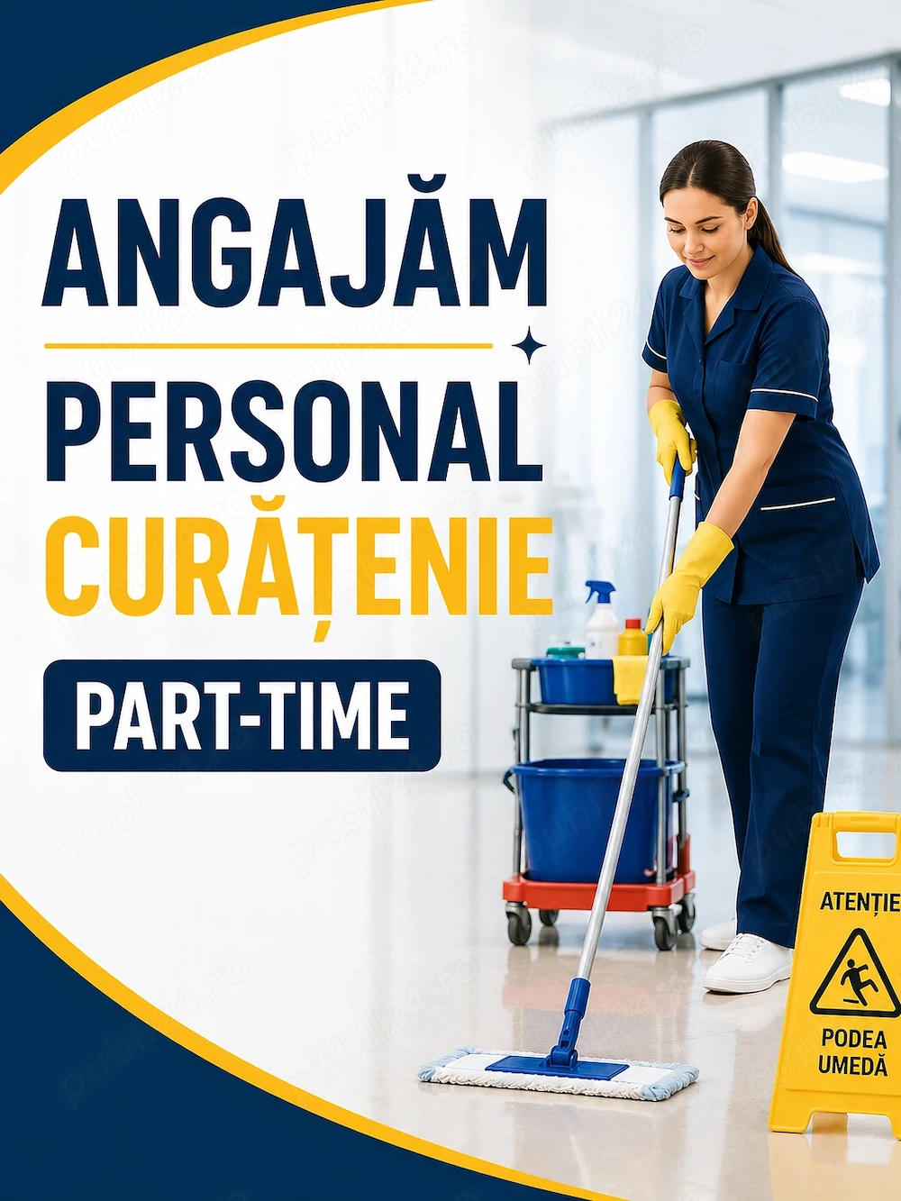Angajăm personal curățenie (part-time)