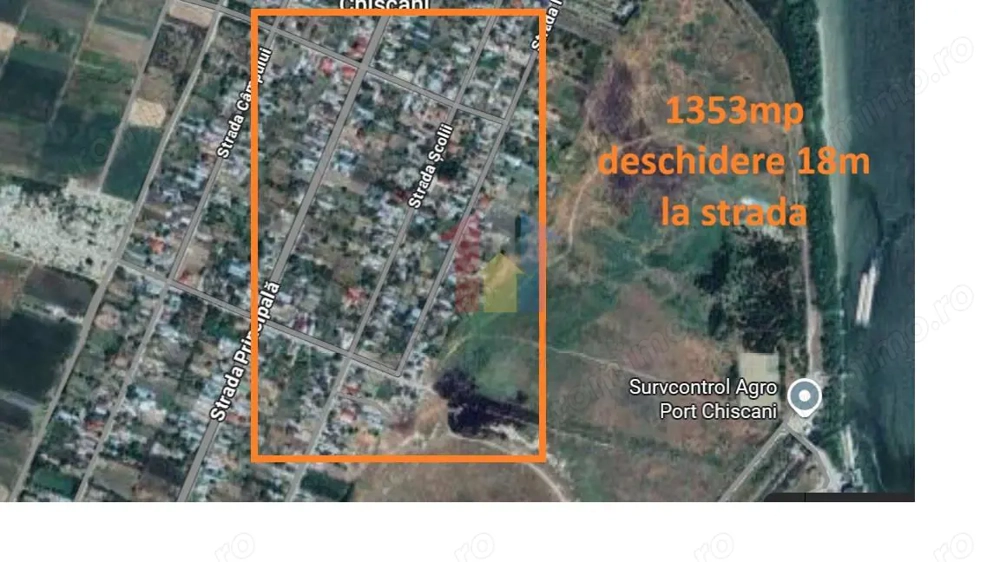 Teren intravilan 1353 mp deschidere 18 m Chiscani Stadion
