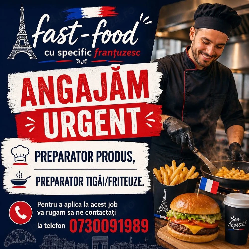 Preparator produs   bucatar - restaurant franțuzesc deschis permanent, Casa de Cultura