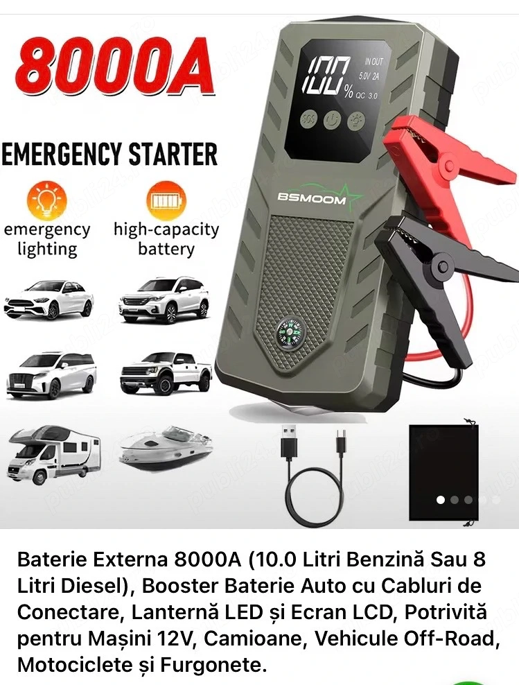 Vând kit NOU NEFOLOSIT, starter tip Baterie externă