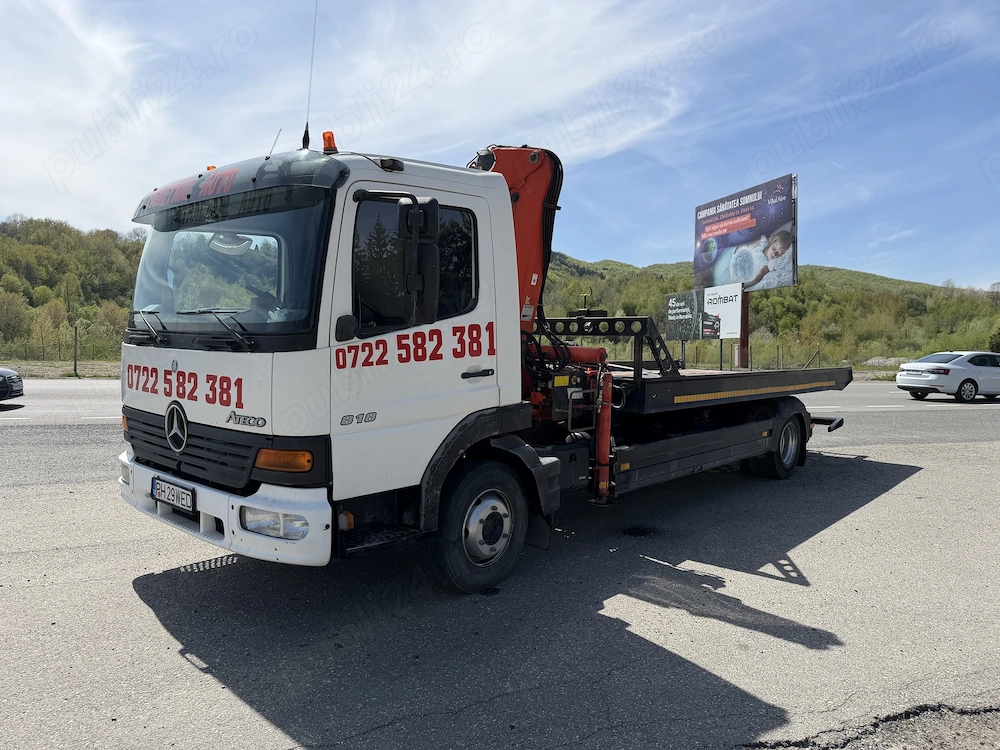 Autoplatforma mercedes atego macara furculita placa hidraulica perne