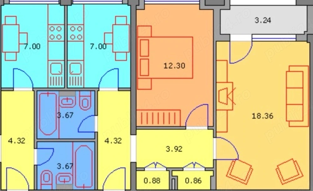 Apartament 2 camere decomandat Podu Ros langa palas fara risc