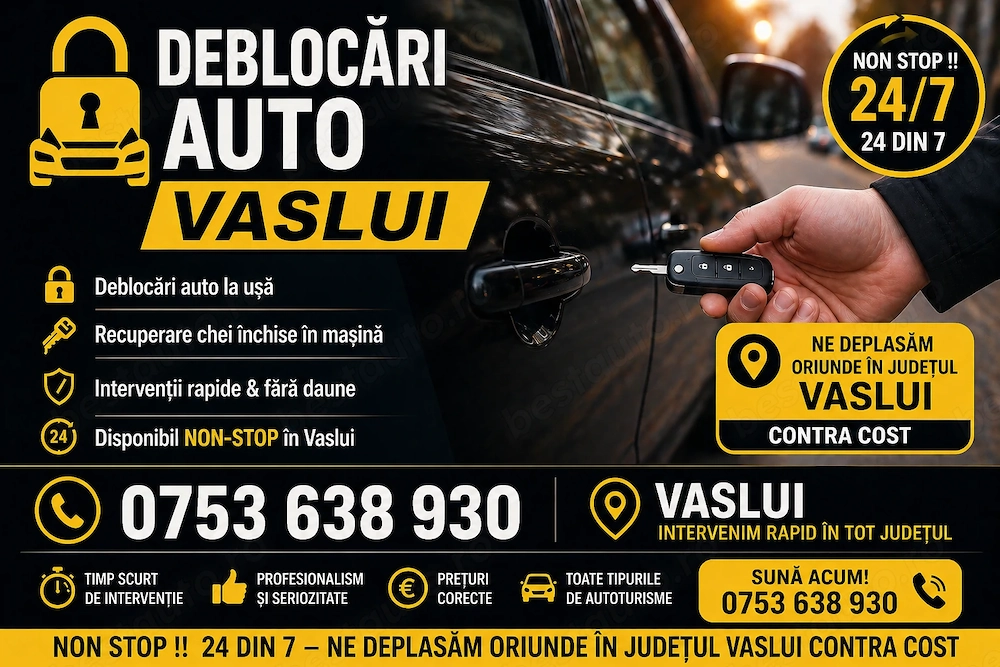 DEBLOCĂRI auto Vaslui 24 7 