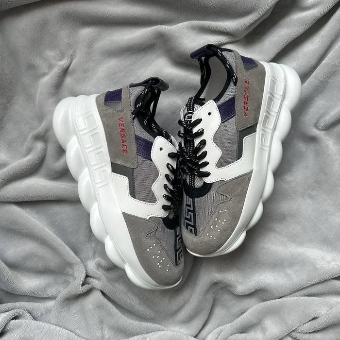 Pantofi Sport Versace Chain Reaction V3 Gri-mov-alb 100% originali