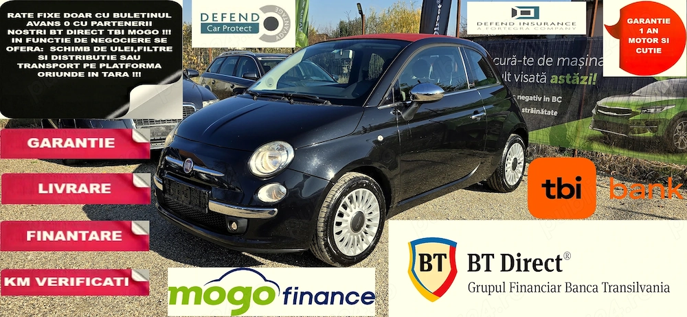Fiat 500 cabrio an 2011 motor 0,900 cm3 benzina euro 5 clima Garantie