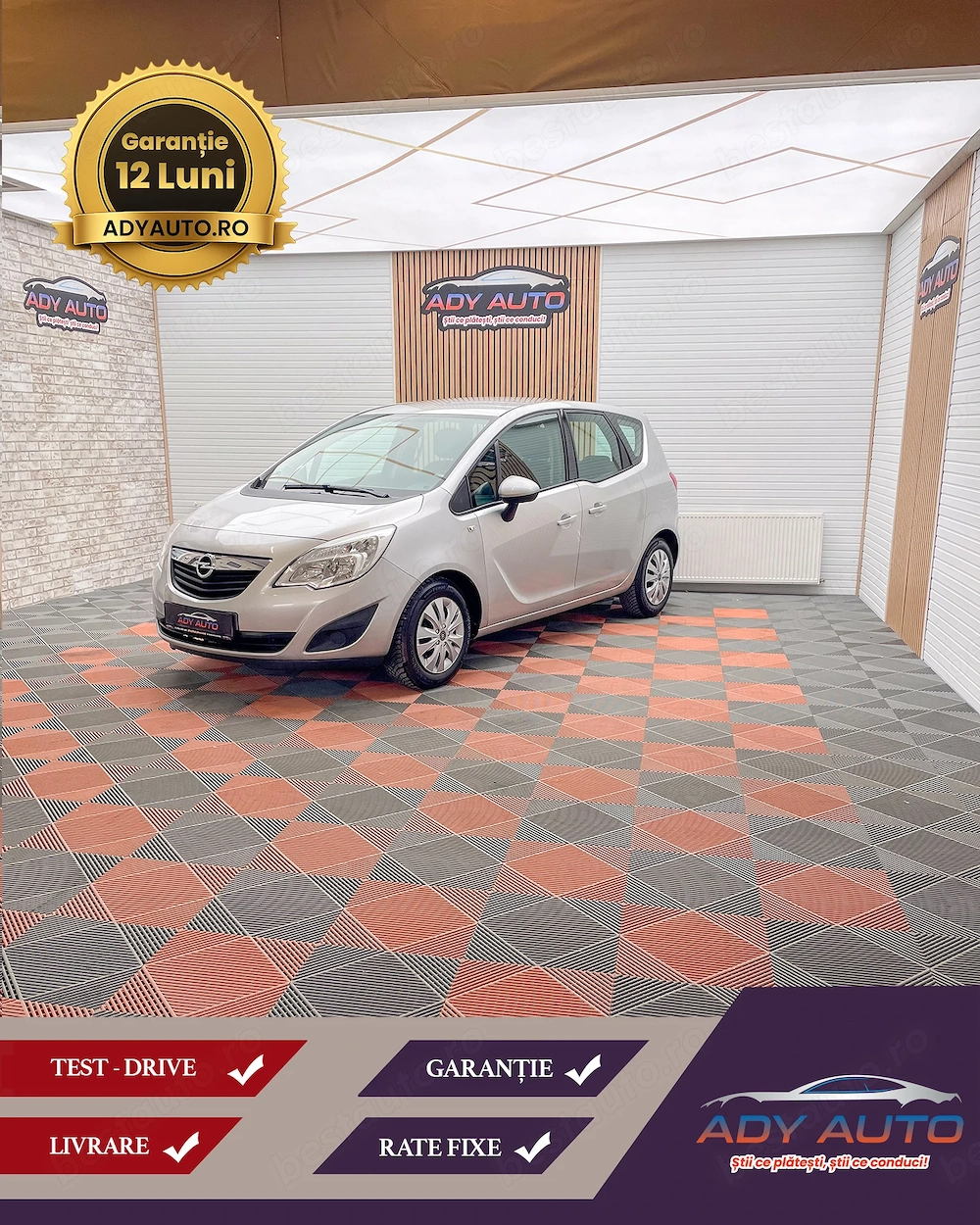 OPEL MERIVA 1,4 Benzina 120 Cp Euro 5 . Rate fixe , Garantie 12 luni . Buy-Back . Nr de probe . 