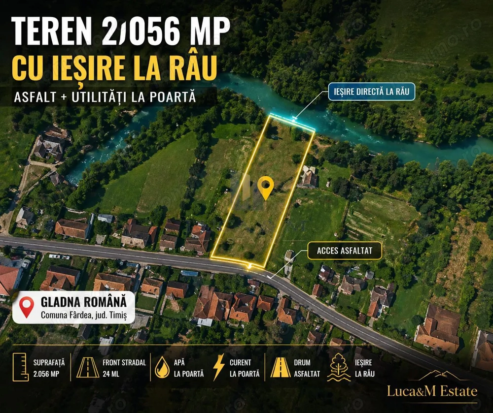 Zona de munte, cu iesire directa la rau