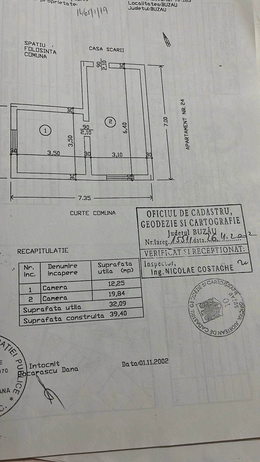 Camera de camin Str Transilvaniei, 32 m2 utili 39.40 construibili 