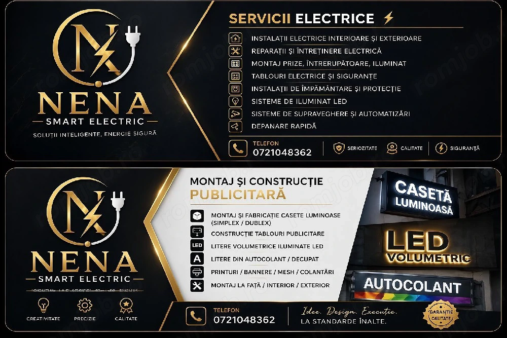 electrician și montaj reclame luminoase 