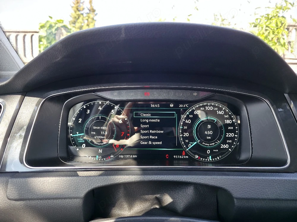 Ceas digital aftermaket pentru vw golf 7, golf 7.5