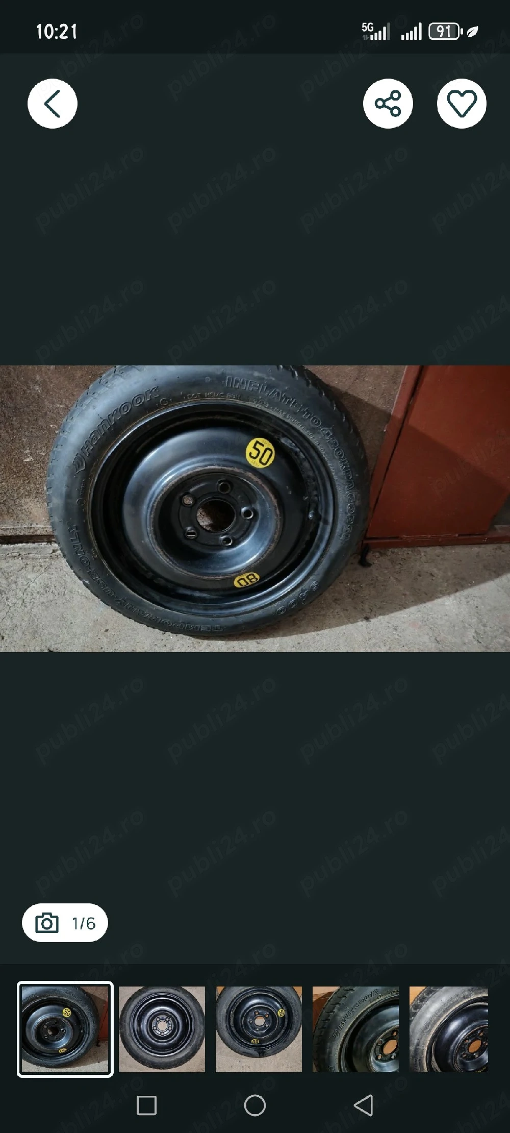 Roata slim Kia, Hyundai, Nissan, Renault, Honda,ToyotaT125/80/D15