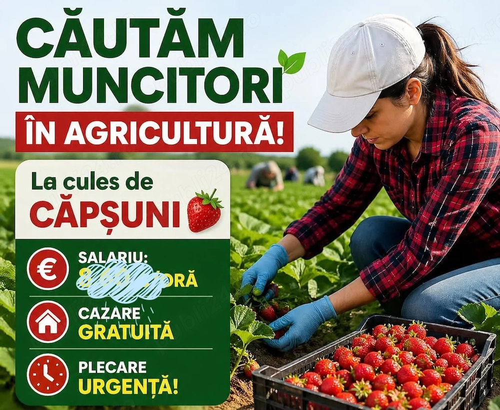 Urgent de munca   la cules de capsuni 