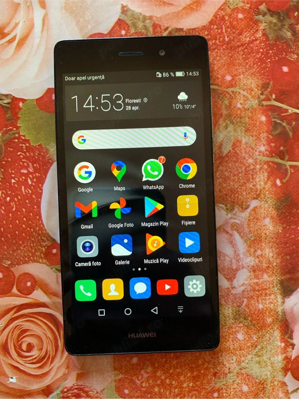 Vand tel huawei dual sim cu folia de sticla pe ecran semnal 4G
