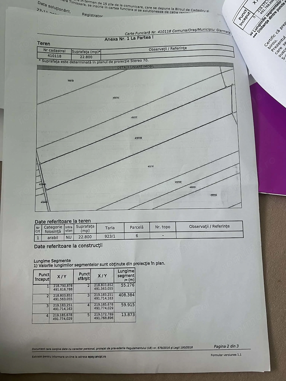 Vând teren extravilan 22.800 mp în Giarmata, jud. Timiș, categorie arabil