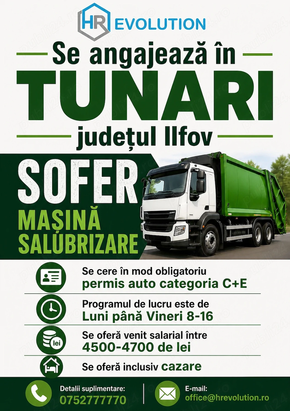 Sofer masina salubrizare Tunari 