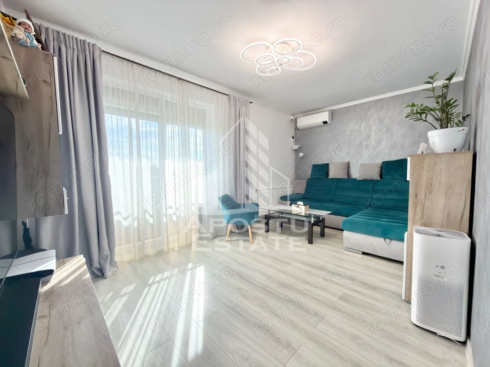 Apartament cu 3 camere decomandat, complet mobilat la parter in Giroc.
