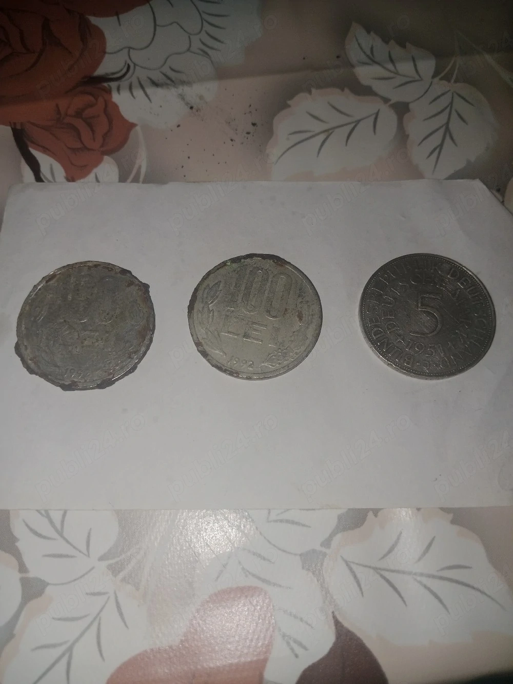 vind 2 monede 100Lei 1moneda 5 marci