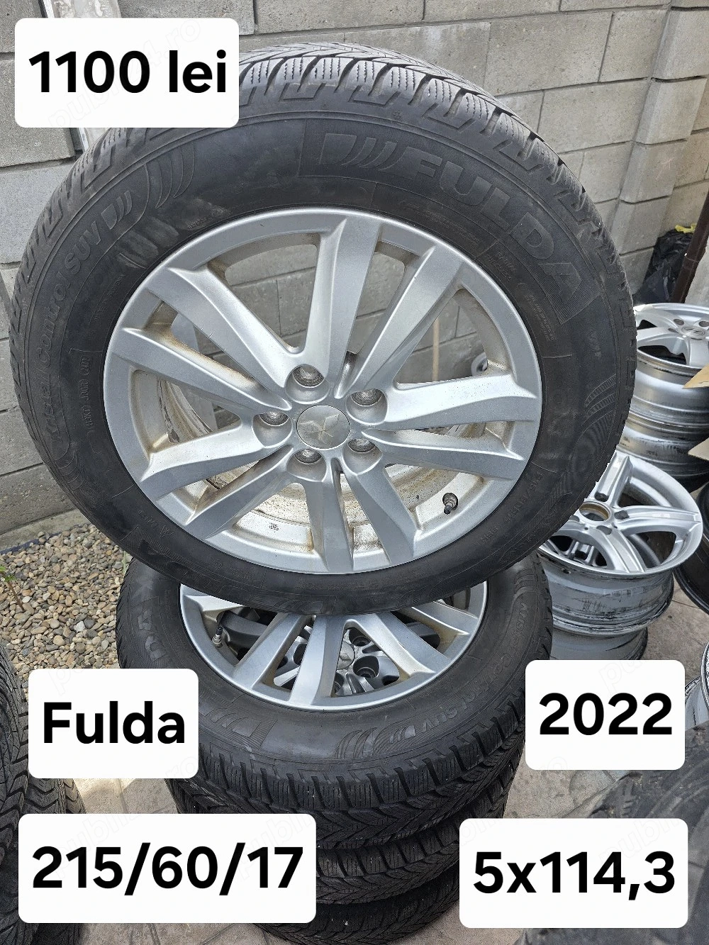 Set 4 jante aliaj 5x114,3 echipate cu anvelope MS 215/60/17