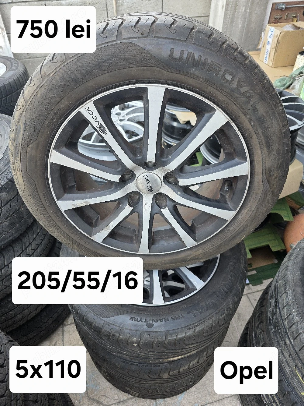 Set 4 jante aliaj 5x110 Opel echipate cu anvelope vara 205/55/16