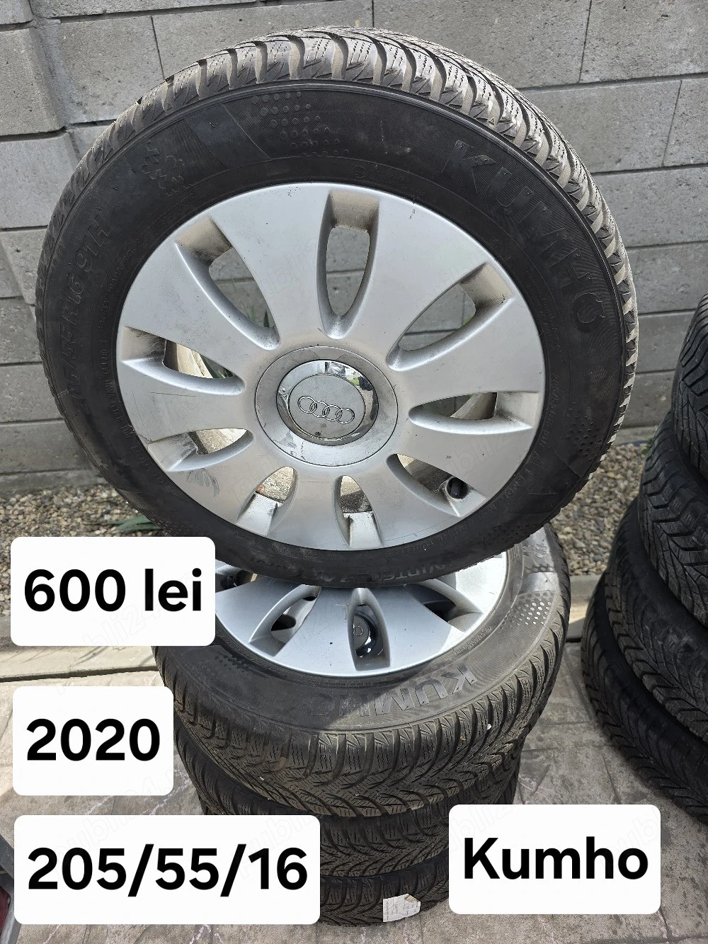 Set 4 jante aliaj 5x112 Audi echipate cu anvelope MS 205/55/16