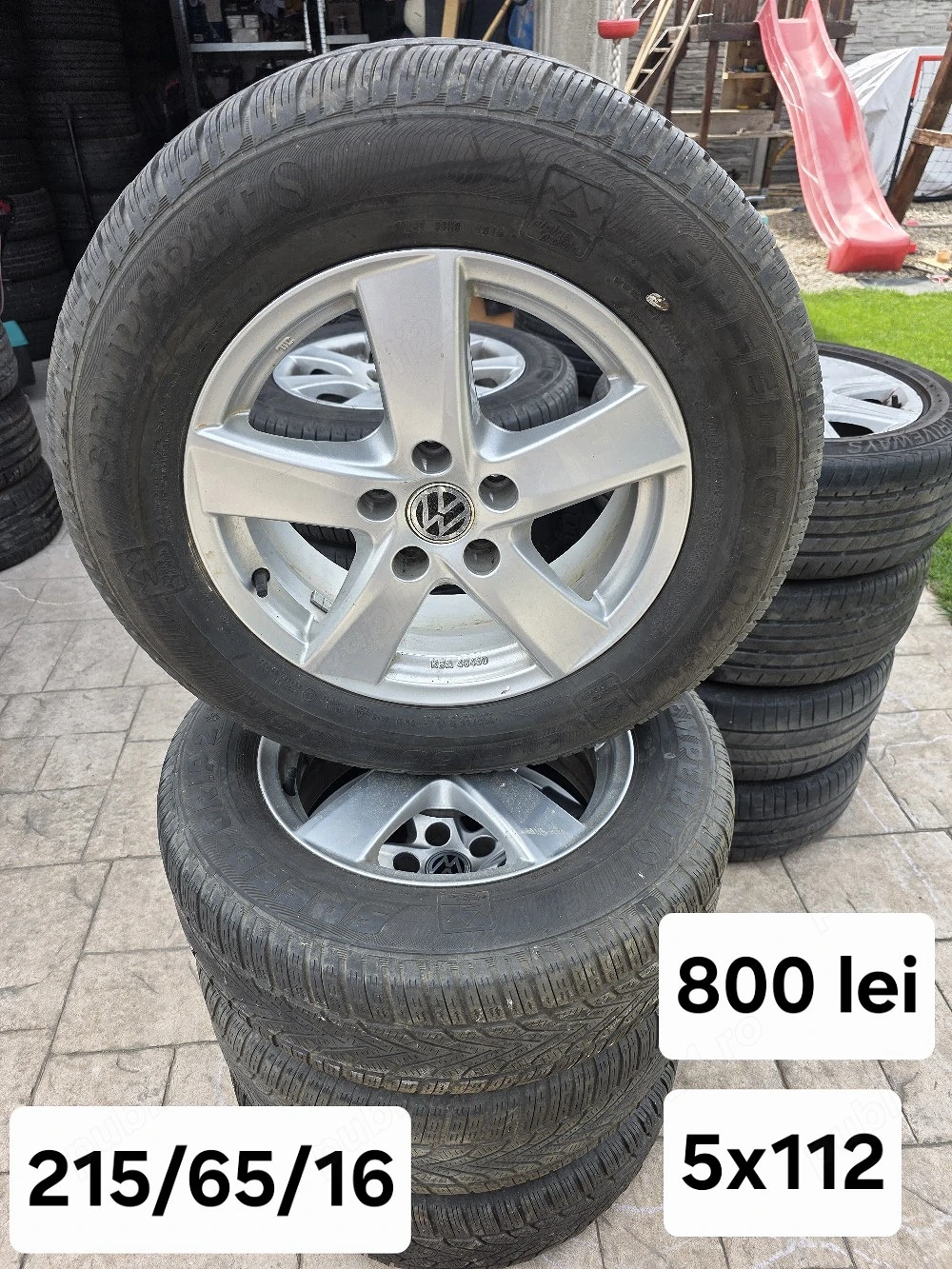 Set 4 jante aliaj 5x112 echipate cu anvelope 215/65/16