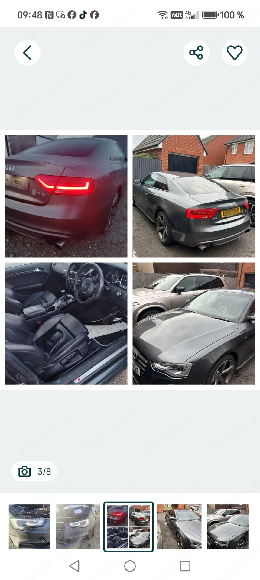 Far dreapta bixenon  audi a5 facelift 2014