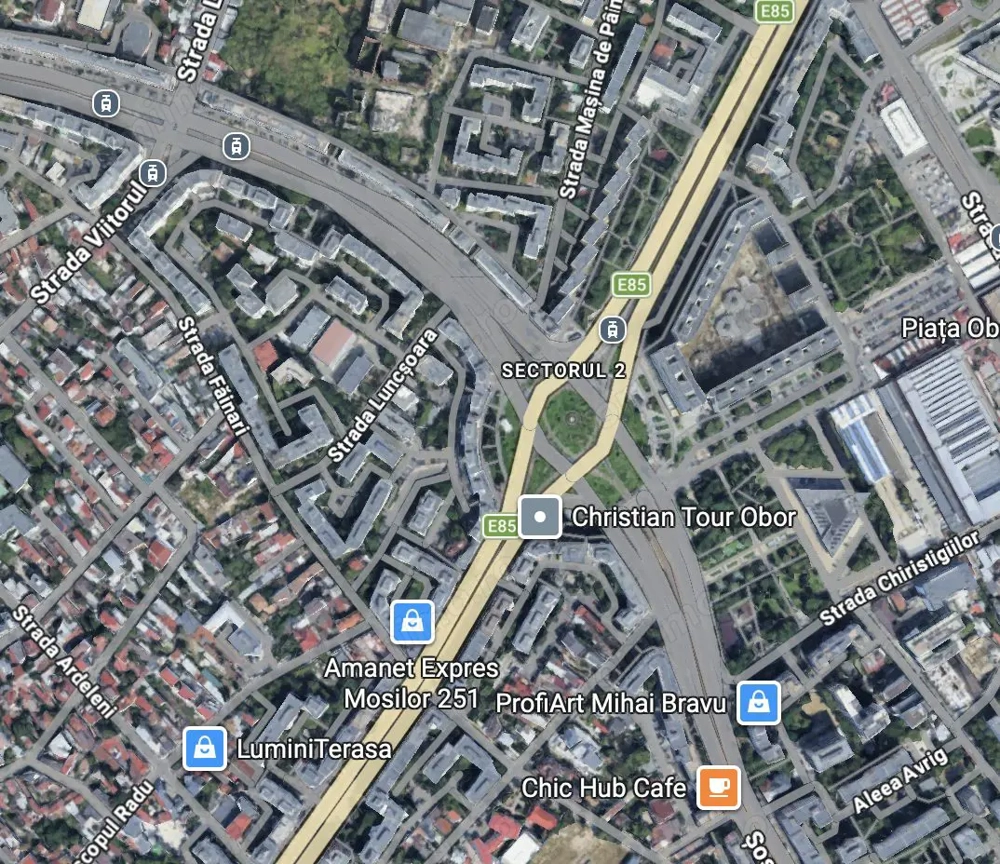 Zona Obor sp 255 mp vitrina 22 ml trafic intens