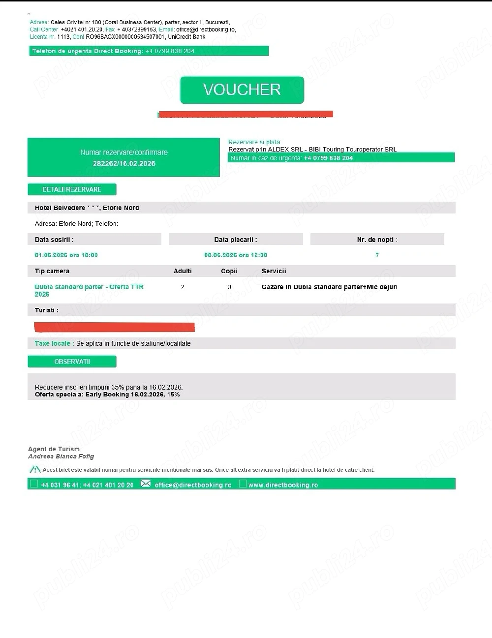 Vând Bilet Sejur Eforie Nord 2026 