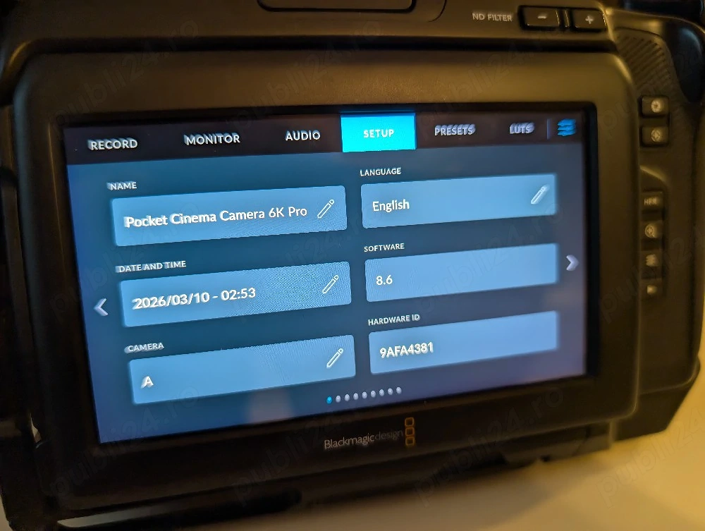 Blackmagic pocket cinema camera 6K pro