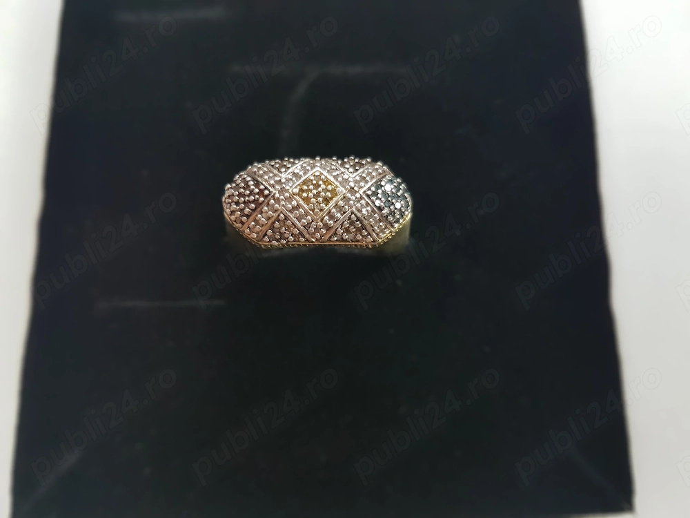 Inel Argint 925, cu Marcasite, stil Art Deco, cu Diamante crescute in laborator