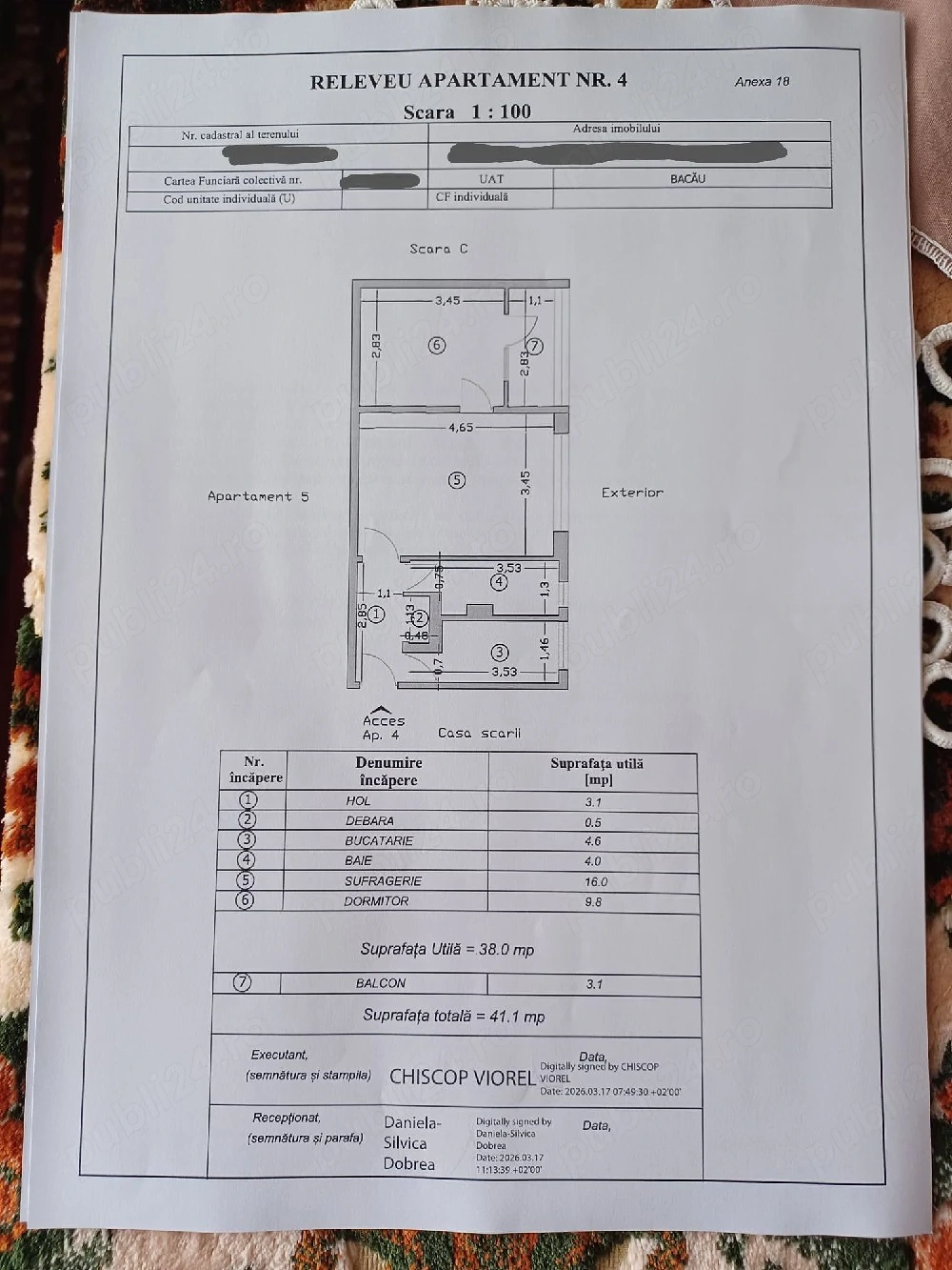 Vând 2 camere zona Orizont ( str.Letea )