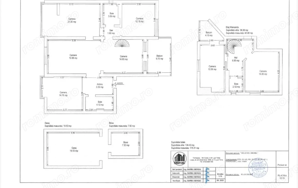 Apartament 5 camere, 135 mp, garaj inclus, zona Elisabetin