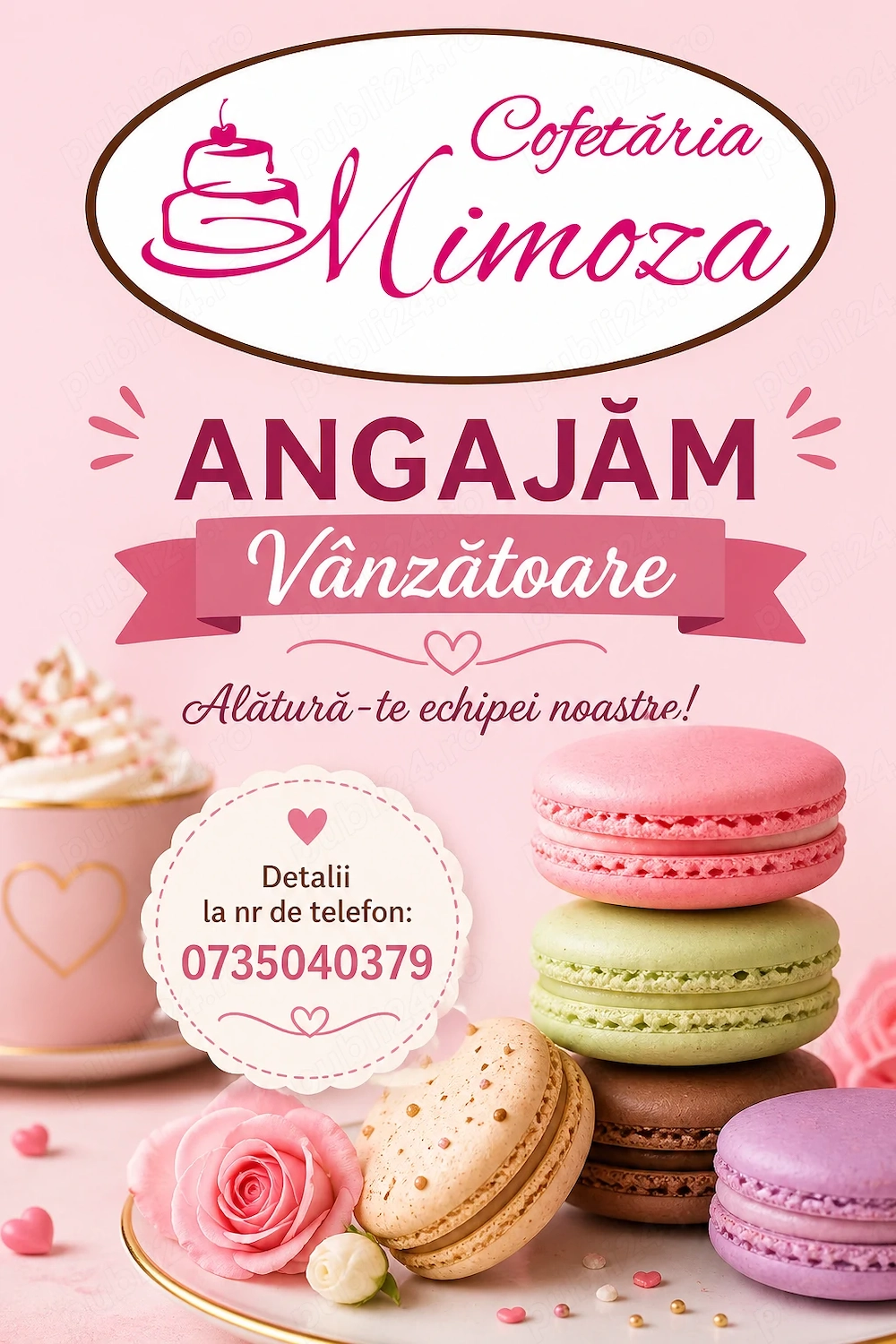Vanzatoare pentru locatia din zona Lipovei