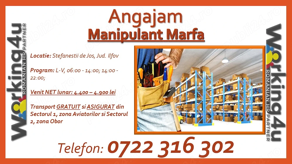 Manipulant Marfa in Depozit de Scule si Unelte