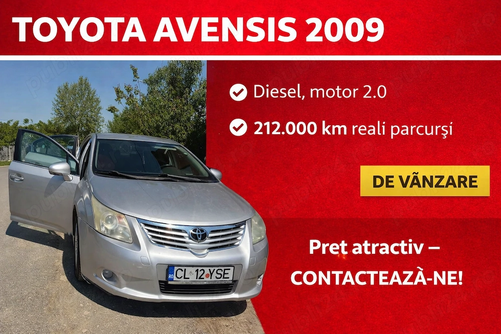 Toyota Avensis 2009-Diesel ,motor 2.0.