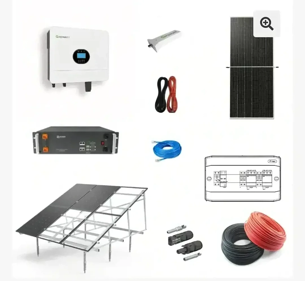 Kit 10 panouri fotovoltaice 445 kw cu baterie de stocare si invertor 