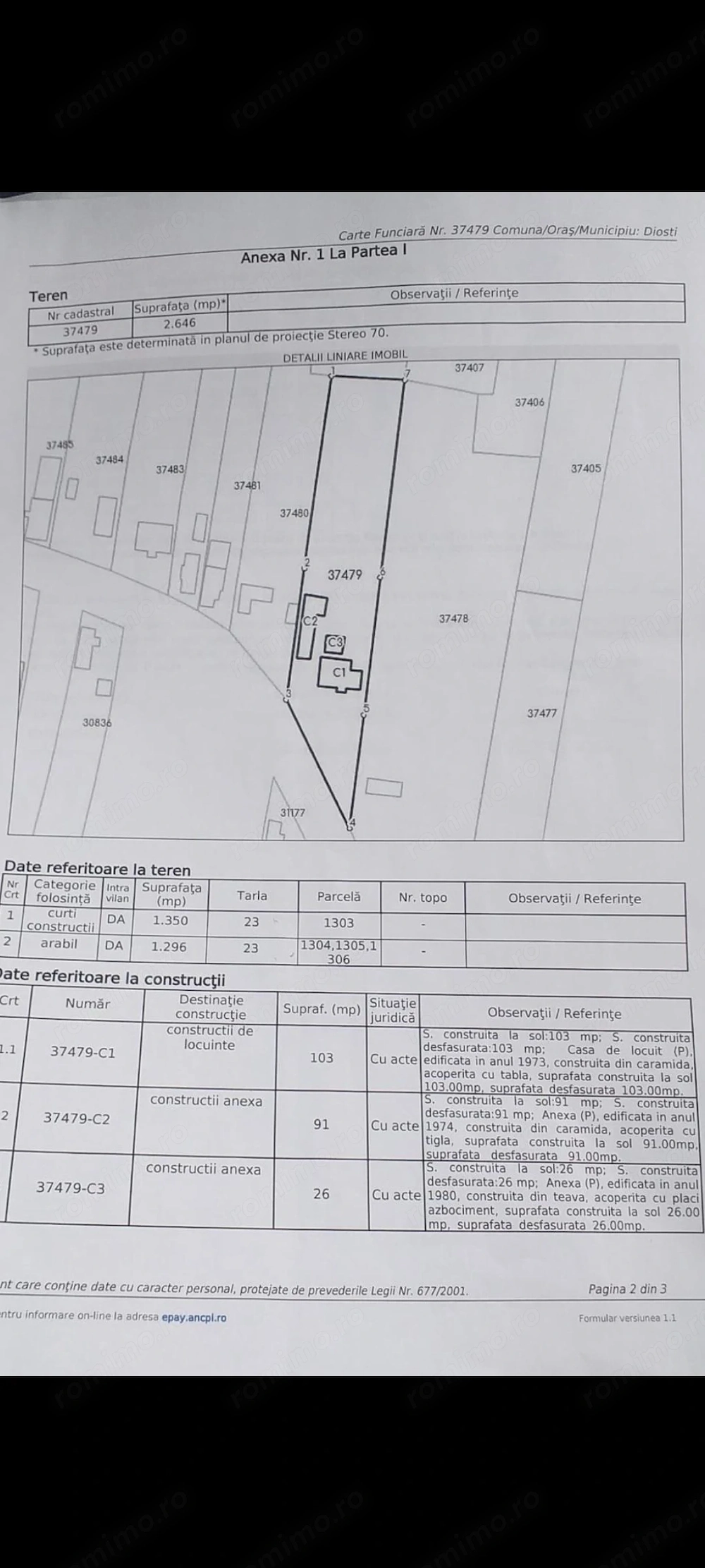 Vând Casa în Diosti, jud Olt cu teren 2500m2