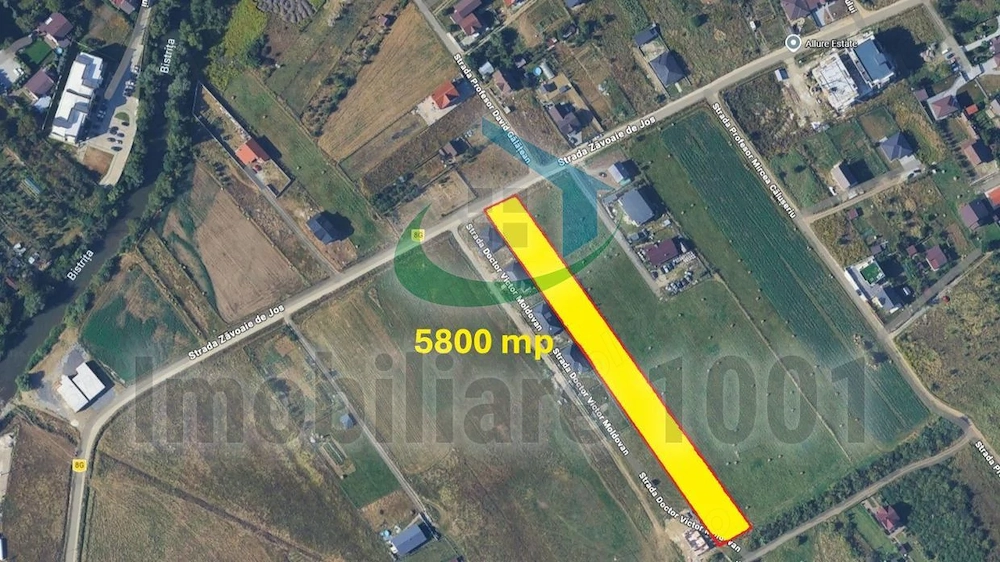 Teren intravilan 5800 mp, Zavoaie, Bistrita, zona rezidentiala in dezvoltare