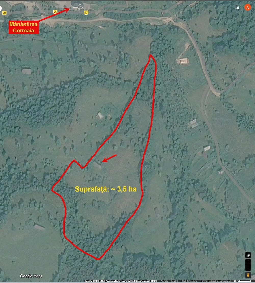 Proprietar, vând loc extravilan   35.000 mp (3,5 ha) în Lunca Pleșii (Sângeorz-Băi, BN)