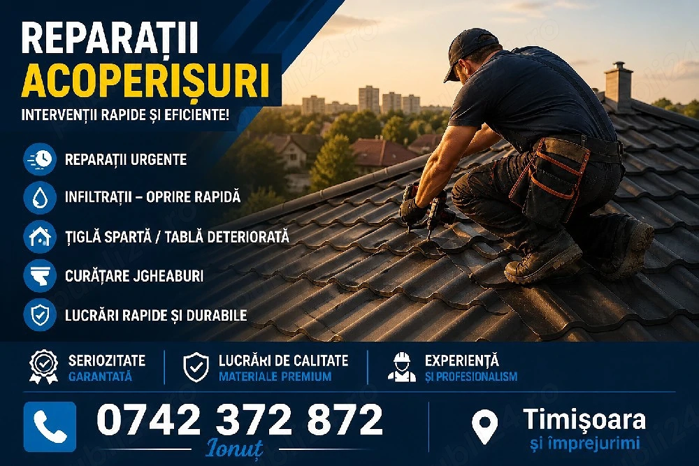 Reparații acoperiș infiltrati hidroizolații 