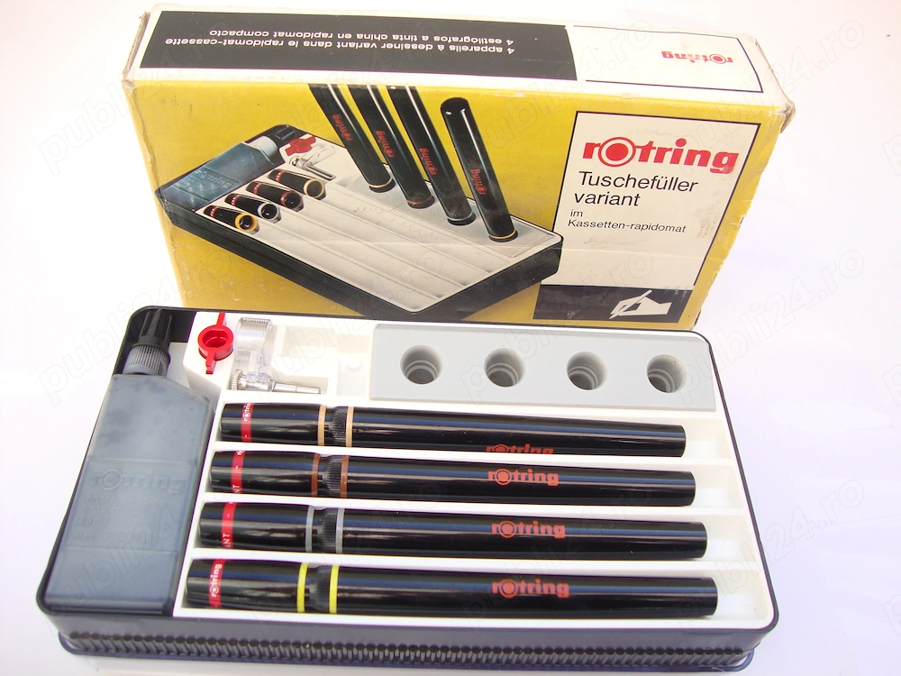 Set de patru stilouri Rotring pentru desen tehnic