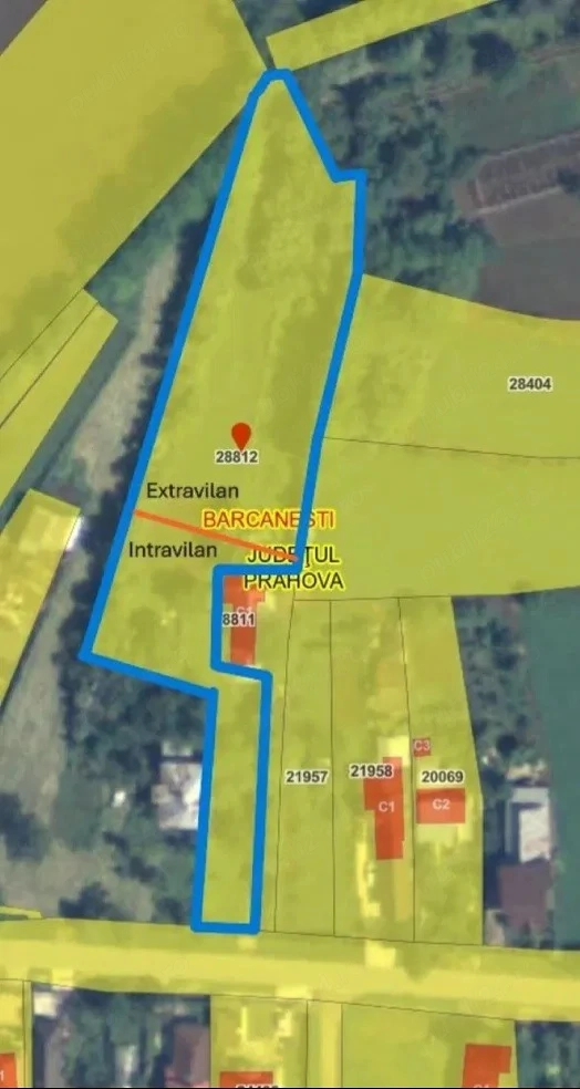 Teren 1351 mp intravilan   2701 mp extravilan, Puscasi, Barcanesti