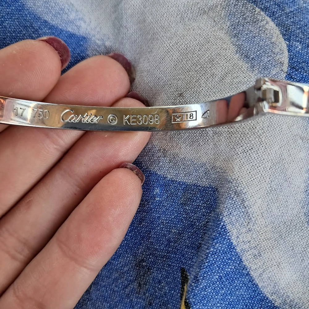Cartier 750 aur alb  , 