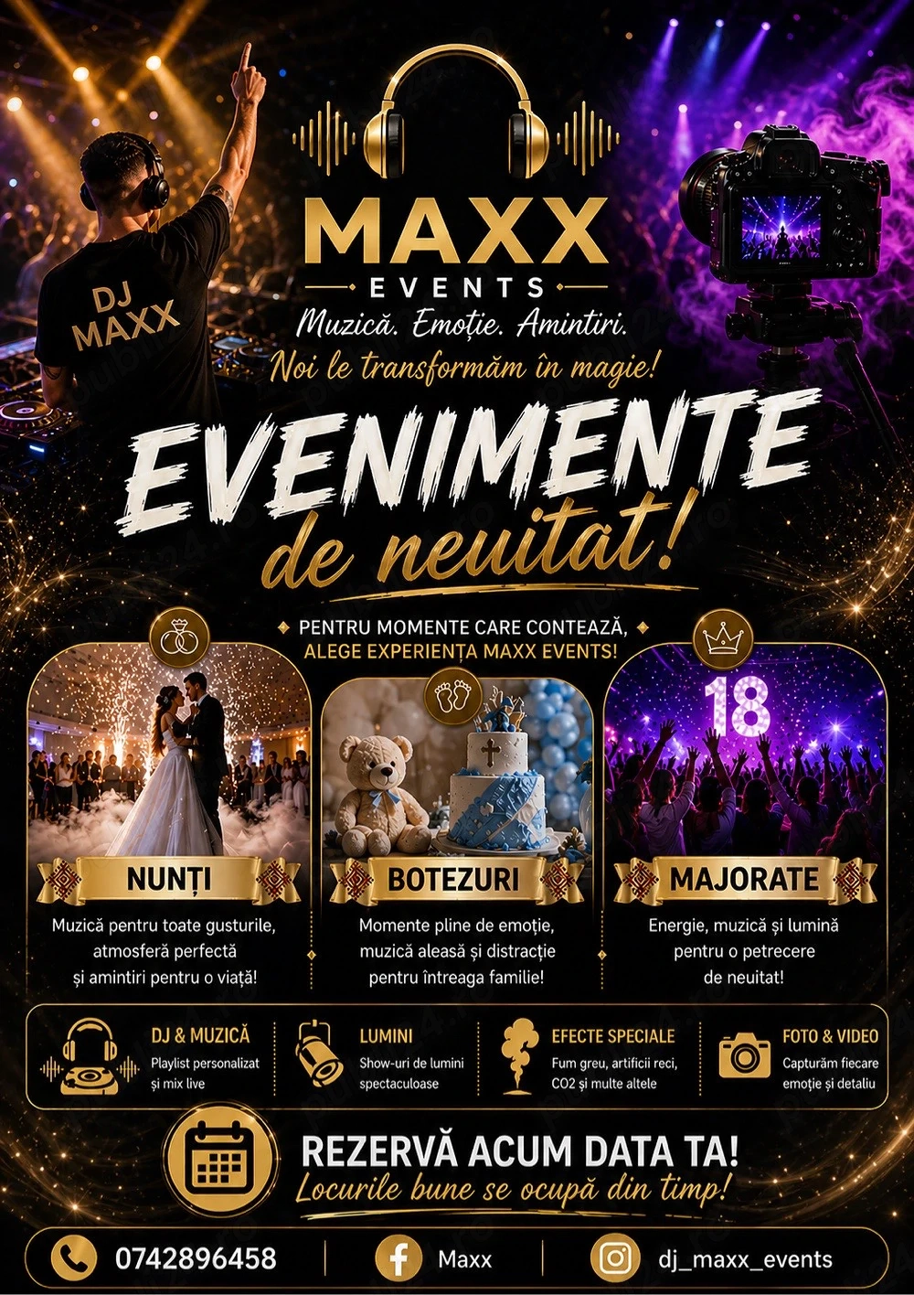 Dj Evenimente - FOTO- VIDEO ,Nunti - Botezuri - Majorate- Competiții Sportive