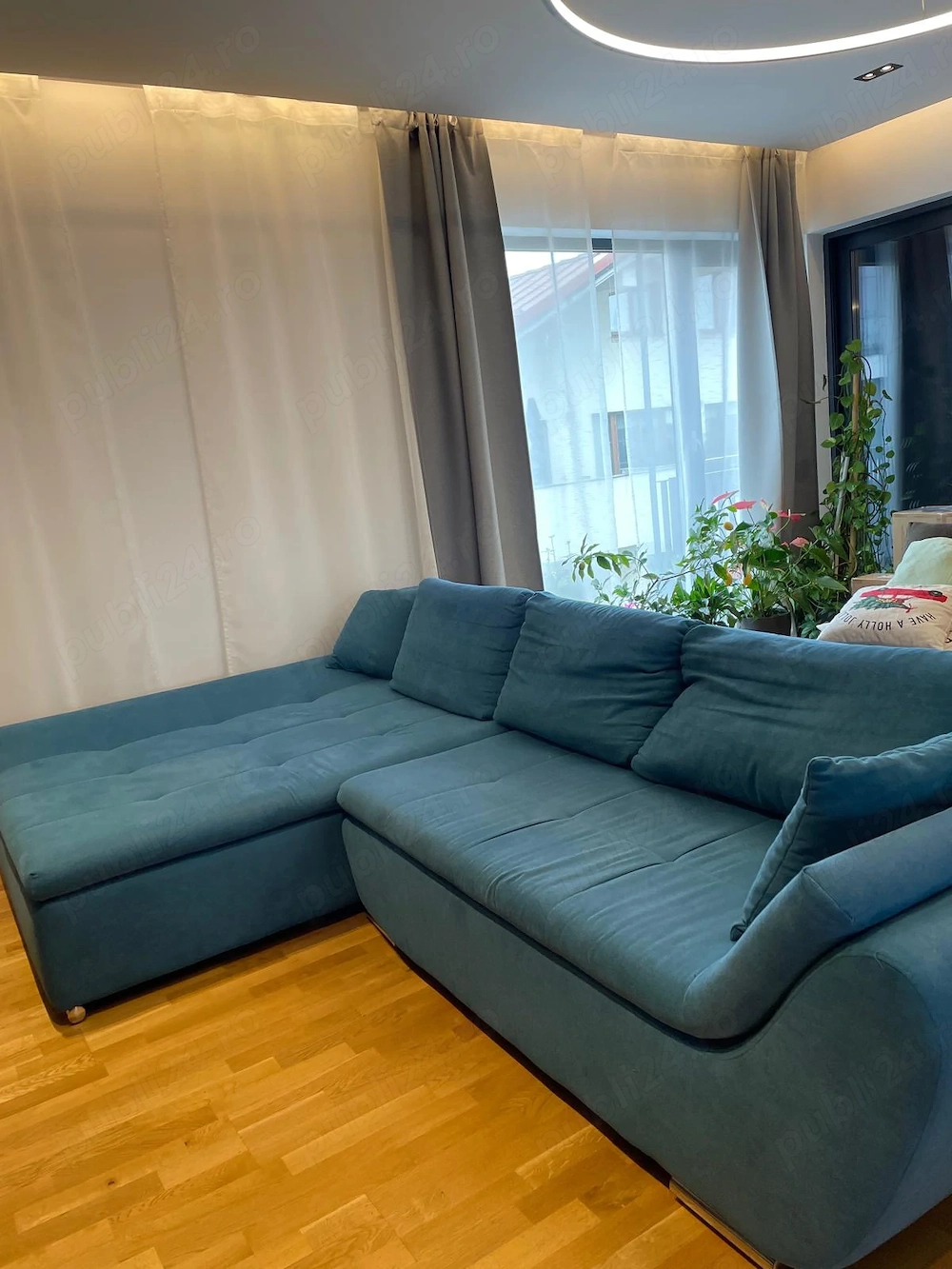Coltar extensibil cu lada de depozitare - turcoaz