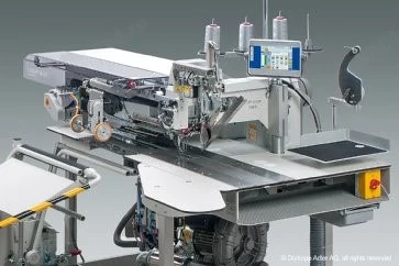 Dürkopp Adler 756A stație automată pentru coaserea buzunarelor cu refileți