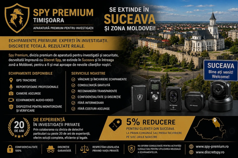 Detectivi particulari Suceava  Pro Detective Agency -Spy Premium echipamente premium 